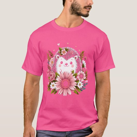 Niedlicher Igel mit Blume Shirt Sonniger Igel (Vorderseite)