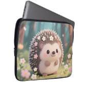 Niedlicher Igel mit Blumen Kawaii Wald Laptopschutzhülle (Vorne Rechts)