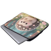 Niedlicher Igel mit Blumen Kawaii Wald Laptopschutzhülle (Vorne Knopf)
