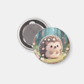 Niedlicher Igel mit Blumen Kawaii Wald Magnet (Vorderseite/Rückseite)