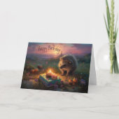 Niedlicher Igel mit Candle Cakes - Geburtstag Karte (Vorderseite)