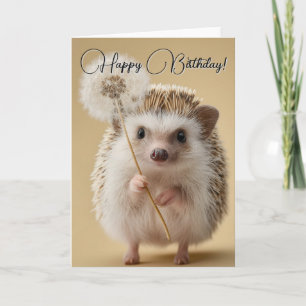 Niedlicher Igel mit einem Löwenzahn Karte