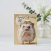 Niedlicher Igel mit einem Löwenzahn Postkarte (Stehend Vorderseite)