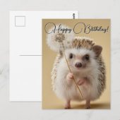 Niedlicher Igel mit einem Löwenzahn Postkarte (Vorne/Hinten)