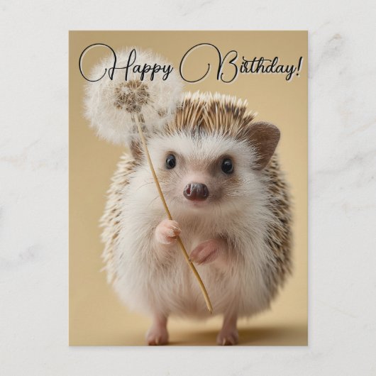Niedlicher Igel mit einem Löwenzahn Postkarte (Vorderseite)