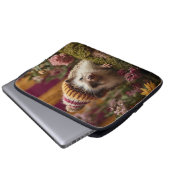Niedlicher Igel mit einem Strick gestreift Winterh Laptopschutzhülle (Vorne Knopf)
