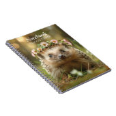 Niedlicher Igel mit einer Krone von Blume Notizblock (Rechte Seite)
