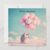 Niedlicher Igel mit Geburtstagsballons, anpassbar (Vorderseite)