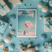 Niedlicher Igel mit Geburtstagsballons, anpassbar Einladung