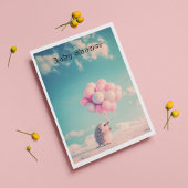 Niedlicher Igel mit Geburtstagsballons, anpassbar Einladung