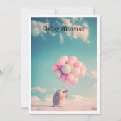 Niedlicher Igel mit Geburtstagsballons, anpassbar Einladung (Vorderseite)