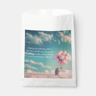 Niedlicher Igel mit Geburtstagsballons, anpassbar Geschenktütchen