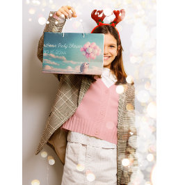 Niedlicher Igel mit Geburtstagsballons, anpassbar Große Geschenktüte