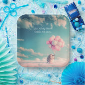 Niedlicher Igel mit Geburtstagsballons, anpassbar Pappteller (Party)