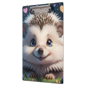 Niedlicher Igel mit großen blauen Augen Klemmbrett (Links)
