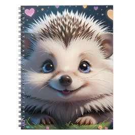 Niedlicher Igel mit großen blauen Augen Notizblock