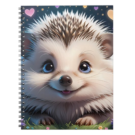 Niedlicher Igel mit großen blauen Augen Notizblock (Vorderseite)
