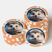 Niedlicher Igel mit großen blauen Augen Pokerchips (Stapel)