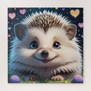 Niedlicher Igel mit großen blauen Augen Puzzle