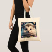 Niedlicher Igel mit großen blauen Augen Tragetasche (Vorderseite (Produkt))