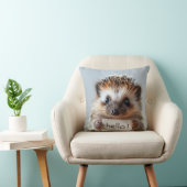 Niedlicher Igel mit "Hallo!"-Schild Kissen (Stuhl )