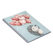 Niedlicher Igel mit Heart Spiral Foto Notebook Notizblock (Rechte Seite)
