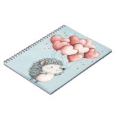 Niedlicher Igel mit Heart Spiral Foto Notebook Notizblock (Linke Seite)