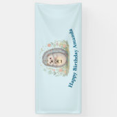 Niedlicher Igel mit Laterne zum Geburtstag Banner (Vertikal)