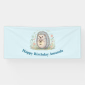 Niedlicher Igel mit Laterne zum Geburtstag Banner (Horizontal)