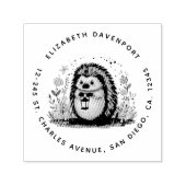 Niedlicher Igel mit Laternenadresse Permastempel (Design)