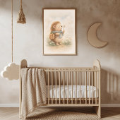 Niedlicher Igel mit Löwenzahn Neutrales Kinderzimm Poster
