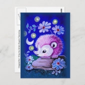 Niedlicher Igel mit Mond Postkarte (Vorne/Hinten)