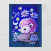 Niedlicher Igel mit Mond Postkarte (Vorderseite)
