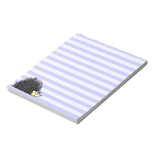 Niedlicher Igel Notepad - Blauer Streifen Notizblock (Rotiert)