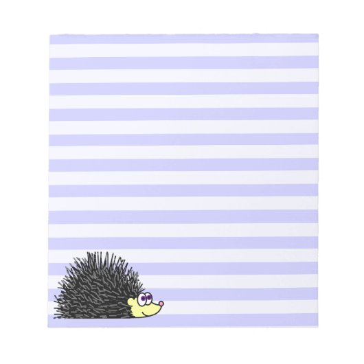 Niedlicher Igel Notepad - Blauer Streifen Notizblock (Vorderseite)