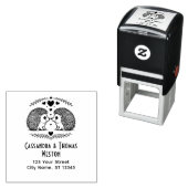 Niedlicher Igel Paar in Liebe Name Rücksendeadress Permastempel (Beispiel)