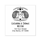 Niedlicher Igel Paar in Liebe Name Rücksendeadress Permastempel (Design)