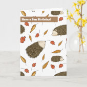 Niedlicher Igel Personalisiert Geburtstag Karte (Gelbe Blume)