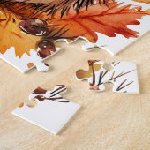 Niedlicher Igel Personalisiert Name Moderner Tierf Puzzle (Seite)