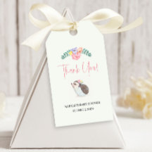 Niedlicher Igel Pink Baby DuschgiftTags