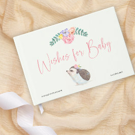 Niedlicher Igel Pink Girl Baby Showbook Gästebuch