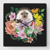 Niedlicher Igel Quadratische Wanduhr (Vorderseite)