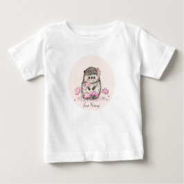 Niedlicher Igel Rosa Blume Name Baby T-shirt