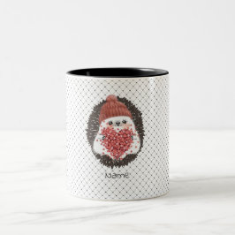 Niedlicher Igel Rosa Herzname Zweifarbige Tasse