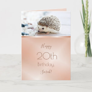 Niedlicher Igel Rose Gold Custom Geburtstag Karte