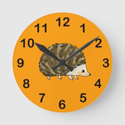 Niedlicher Igel Runde Wanduhr (Vorderseite)