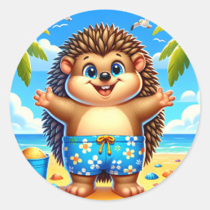 Niedlicher Igel Runder Aufkleber