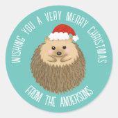 Niedlicher Igel Runder Aufkleber (Vorderseite)