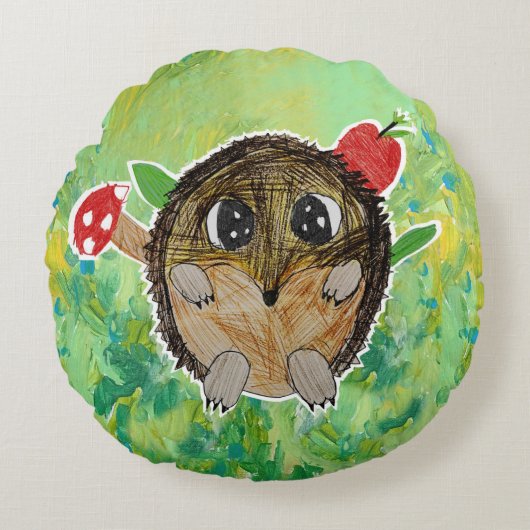 Niedlicher Igel Rundes Kissen (Vorderseite)