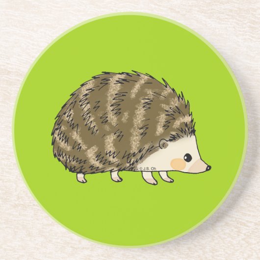 Niedlicher Igel Sandstein Untersetzer (Vorne)